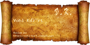 Vohl Kürt névjegykártya